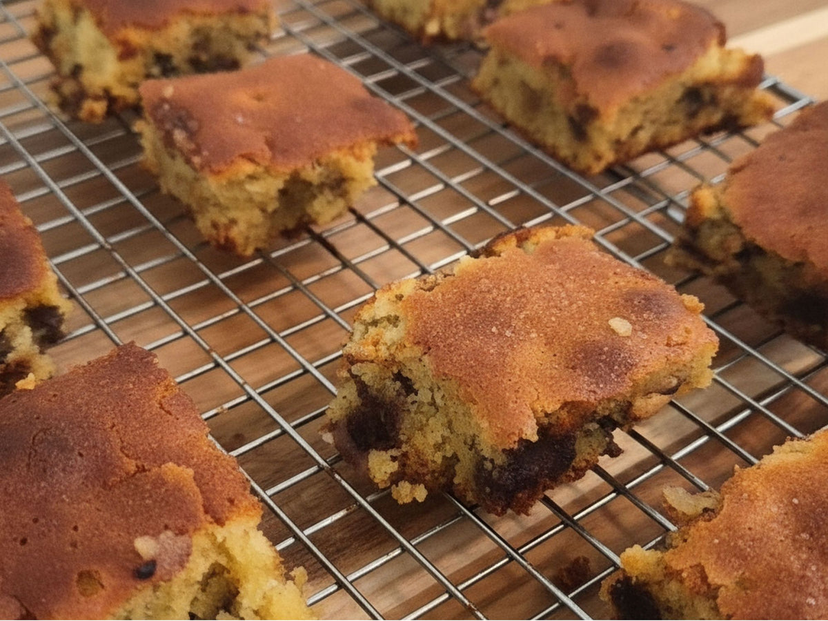 Golden Chocolate Chip Keto Blondie Squares