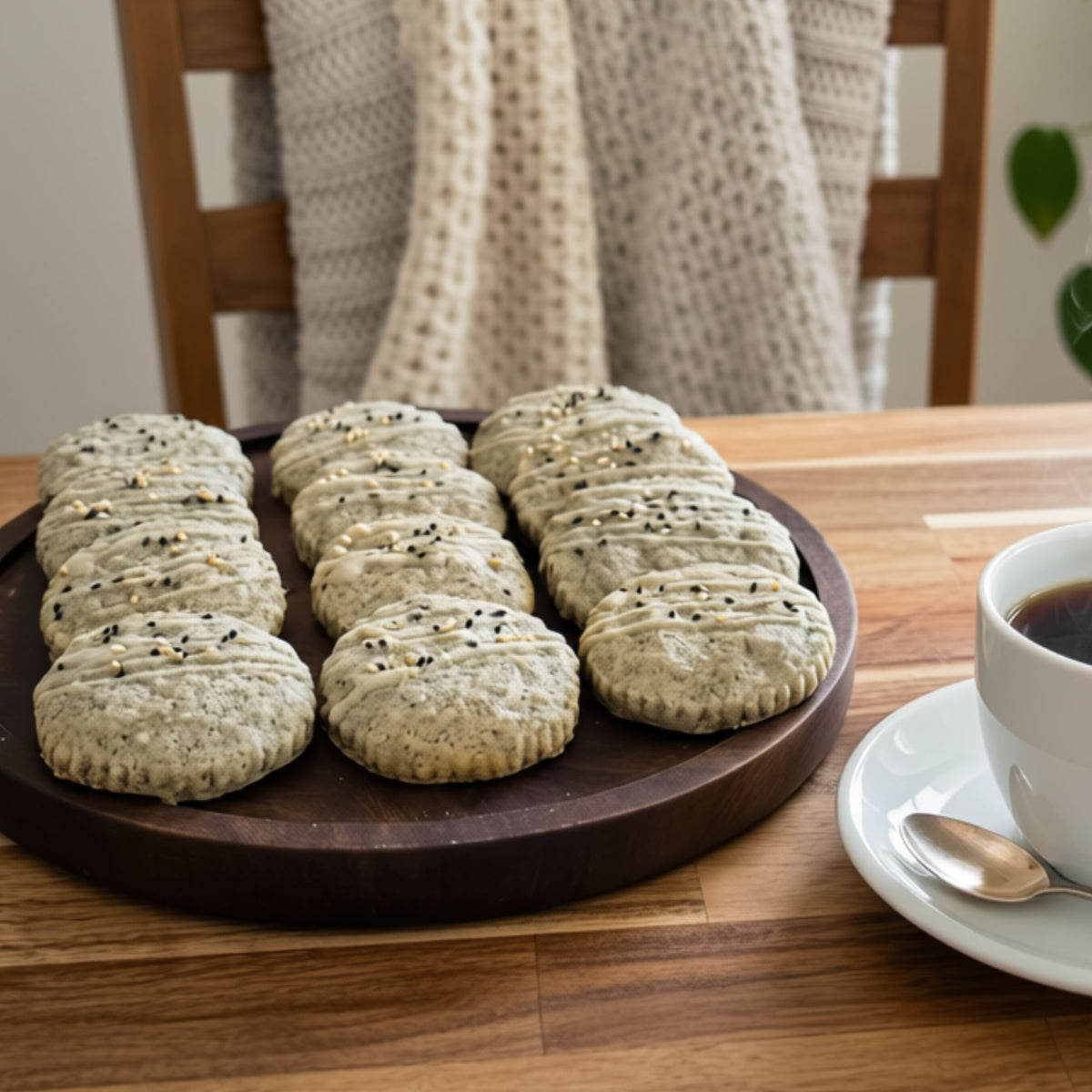 Black Sesame Shortbread Cookies - Asian Inspired Treat