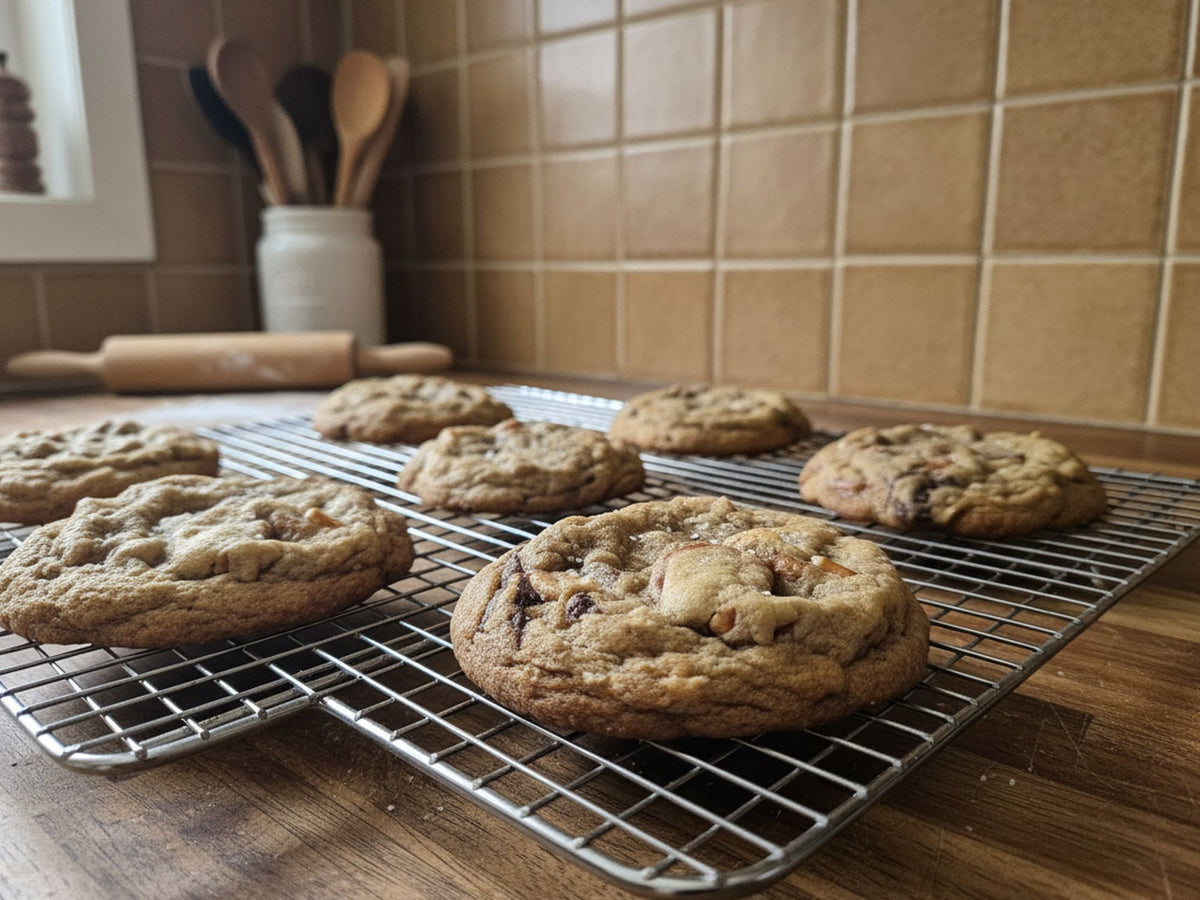 Gourmet Size Salty Peanut Butter Cup Pretzel Cookies, Butterscotch Chocolate Chip Cookies