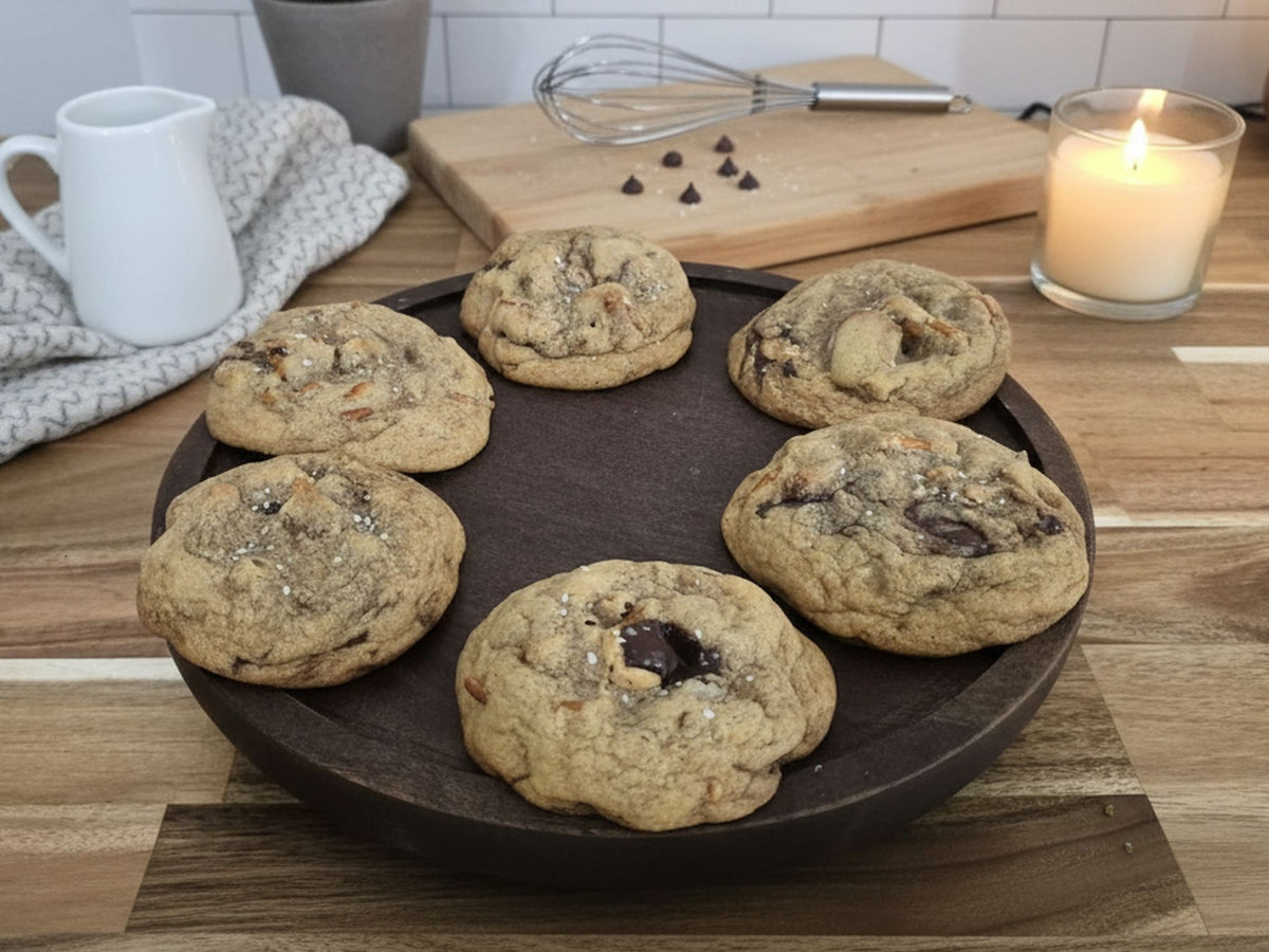 Gourmet Size Salty Peanut Butter Cup Pretzel Cookies, Butterscotch Chocolate Chip Cookies