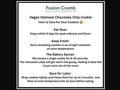 Soft-Baked Vegan Oatmeal Chocolate Chip Cookies