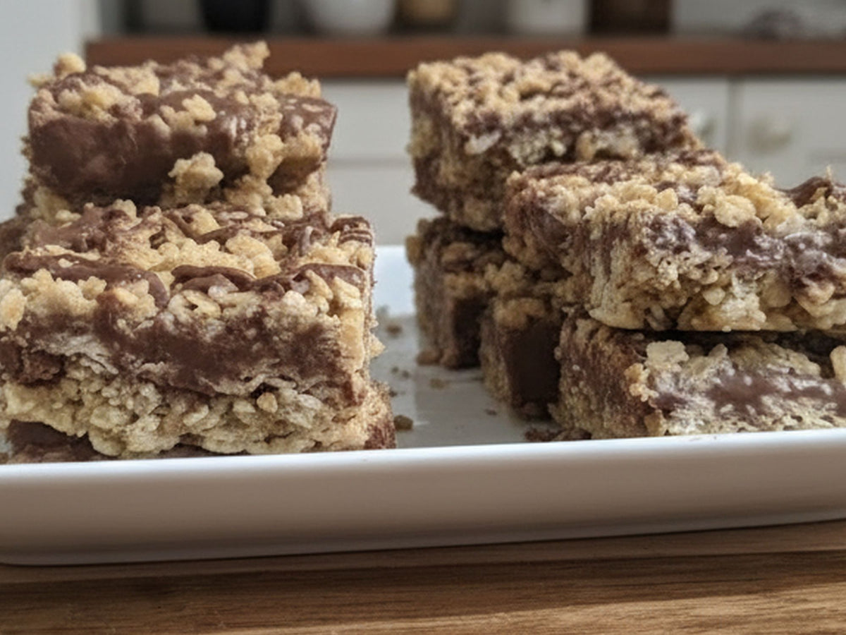 Chocolate Peanut Butter Oatmeal Bars, Small Batch Chewy Treats