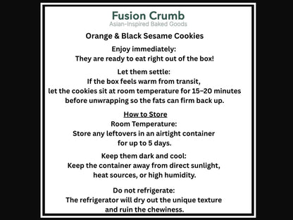Artisan Orange Black Sesame Cookies | Gourmet Citrus Nutty Dessert